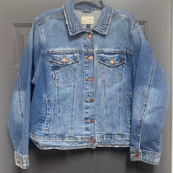 Universal Thread Distressed 4-Pocket Blue Denim Jacket Size XL - Picture 3 of 8